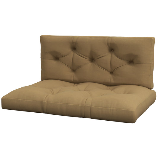 Outsunny 4-Piece Pallet Seat Cushions Back Pillows Replacement, Patio Chair Cushions Set for Indoor Outdoor, Beige