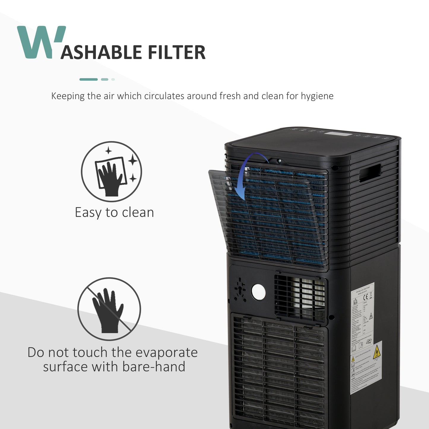 5000 BTU 4-In-1 Portable Air Conditioner Unit Cooling Dehumidifying Ventilating For Room up to 18m², with Fan, Remote, 24H Timer, Window Mount Kit, R290, A Energy Efficiency