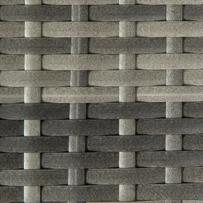 Outsunny Outdoor Coffee Table, Garden PE Rattan Side Table with Plastic Board Under the Full Woven Table Top and X-Shape Support for Patio Mixed Grey