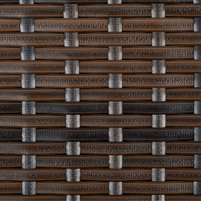 Outsunny 6 Piece Outdoor Patio PE Rattan Wicker Tempered Glass Dining Table Sets for Garden Backyard w/ Cushions & Mixed Brown