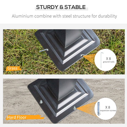 Outsunny 5 x 3(m) Hardtop Carport Aluminium Gazebo Pavilion Garden Shelter Pergola with Polycarbonate Roof, Brown