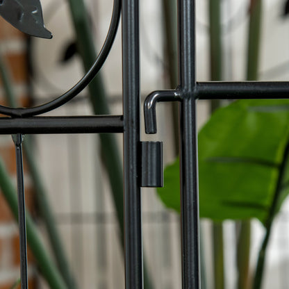 Outsunny 4 Piece 43in x 11.5ft Decorative Fence Panels, Outdoor Garden Fencing, Rustproof Metal Wire Landscape Edging Animal Barrier, Black