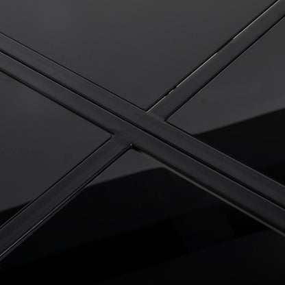 5 Piece Garden Patio Dining Set, Outdoor 4 Seater Table And Chairs With Foldable Backrest, Tempered Glass Top, Handwoven Rope - Dark Grey