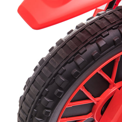 Kids 12V Electric Motorcycle Ride-On, with Training Wheels, for Ages 3-6 Years - Red