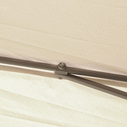 Outsunny 11' x 11' Pop Up Canopy, Double Roof Foldable Canopy Tent with Zippered Mesh Sidewalls, Height Adjustable and Carrying Bag, Event Tent Beige