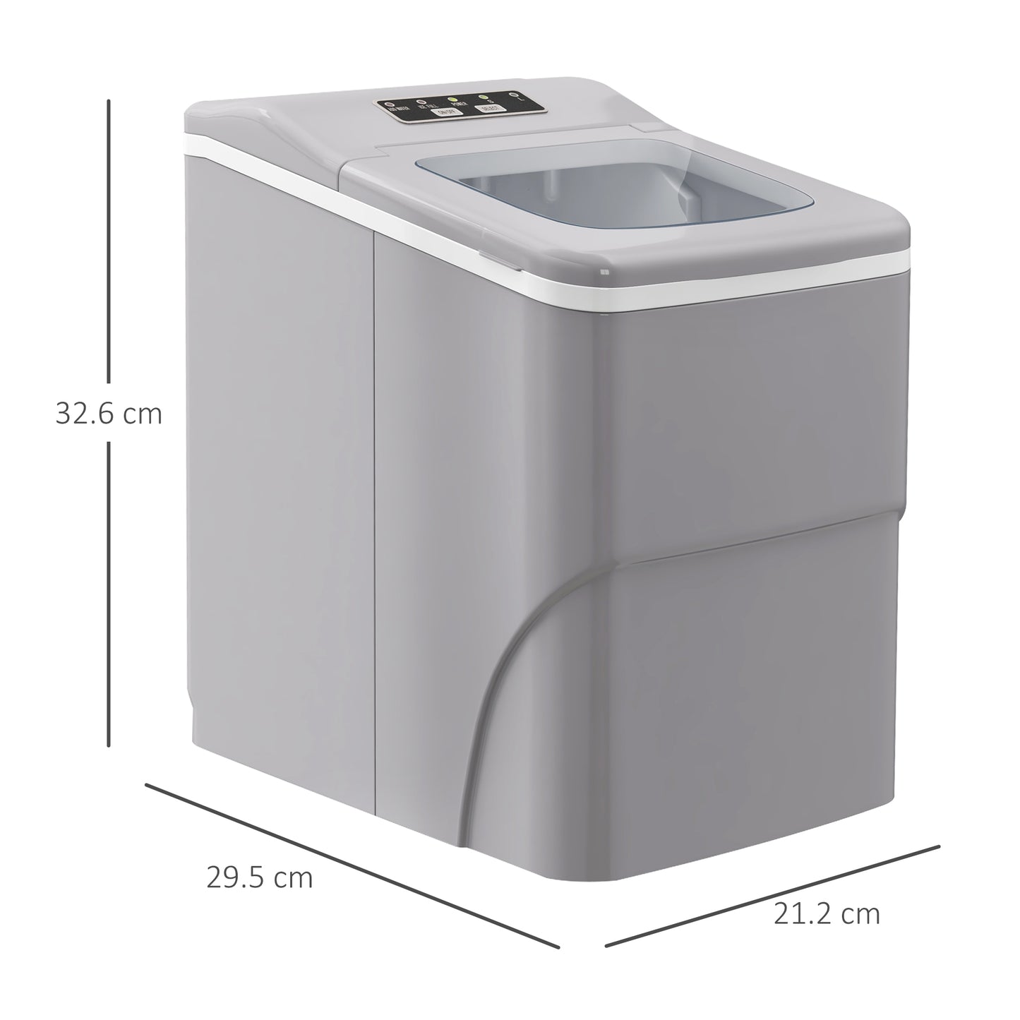 Portable Bullet Ice Cube Maker Machine Countertop, Automatic Cleaning, Visible Window Scoop And Basket For Kitchen - Silver