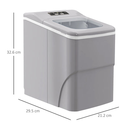 Portable Bullet Ice Cube Maker Machine Countertop, Automatic Cleaning, Visible Window Scoop And Basket For Kitchen - Silver