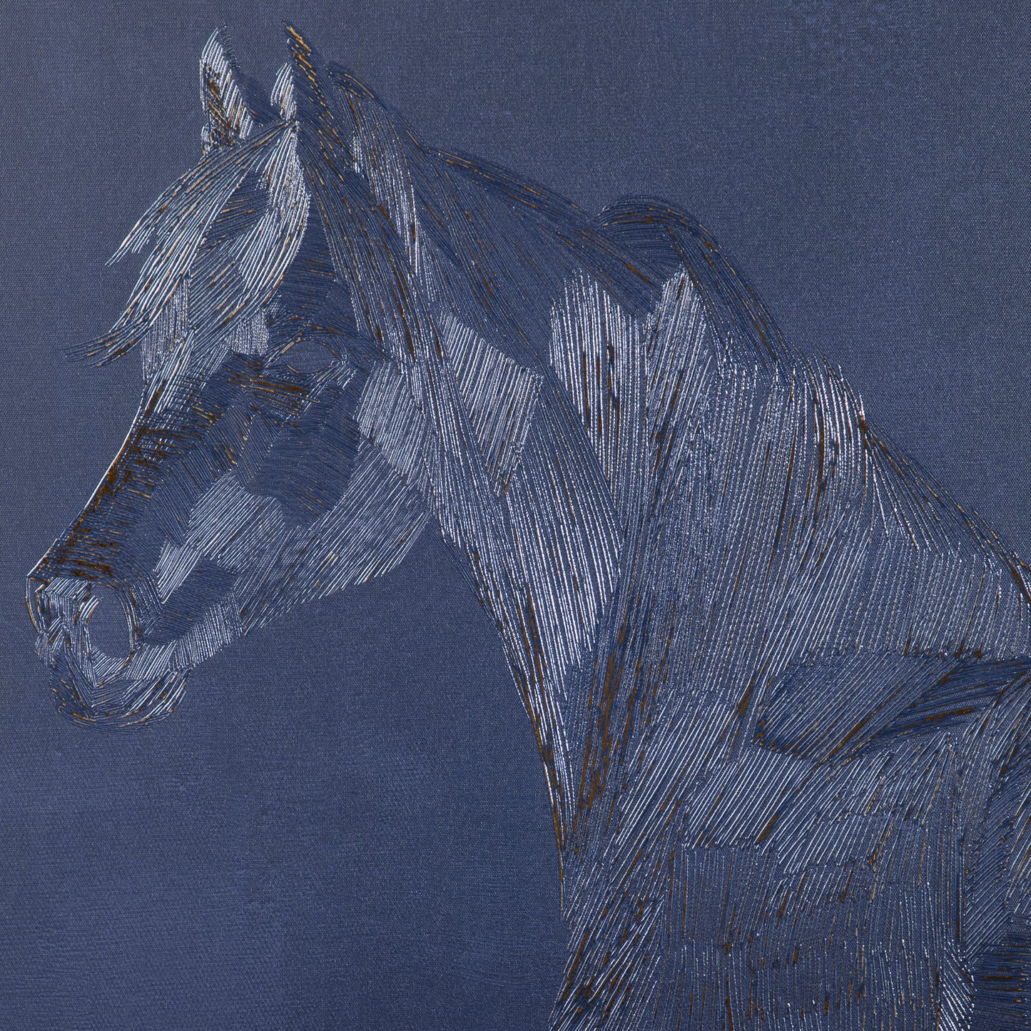 Canvas Wall Art Gold Textured Horse, Wall Pictures for Living Room Bedroom Decor, 93 x 63 cm