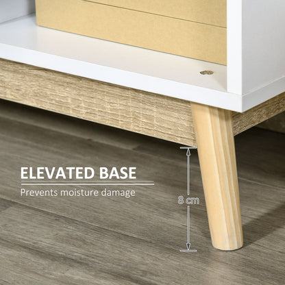 Storage Cabinet, Bookcase, Display Shelf with 6 Storage Cubes & Doors for Dining Room, Living Room