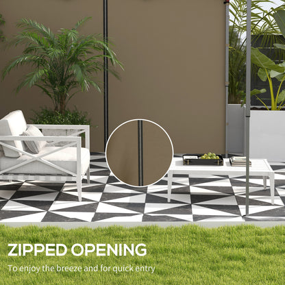 Outsunny Gazebo Side Panels, 2 Pack Sides Replacement, for 3x3(m) or 3x6m Pop Up Gazebo, with Zipped Doors, Beige