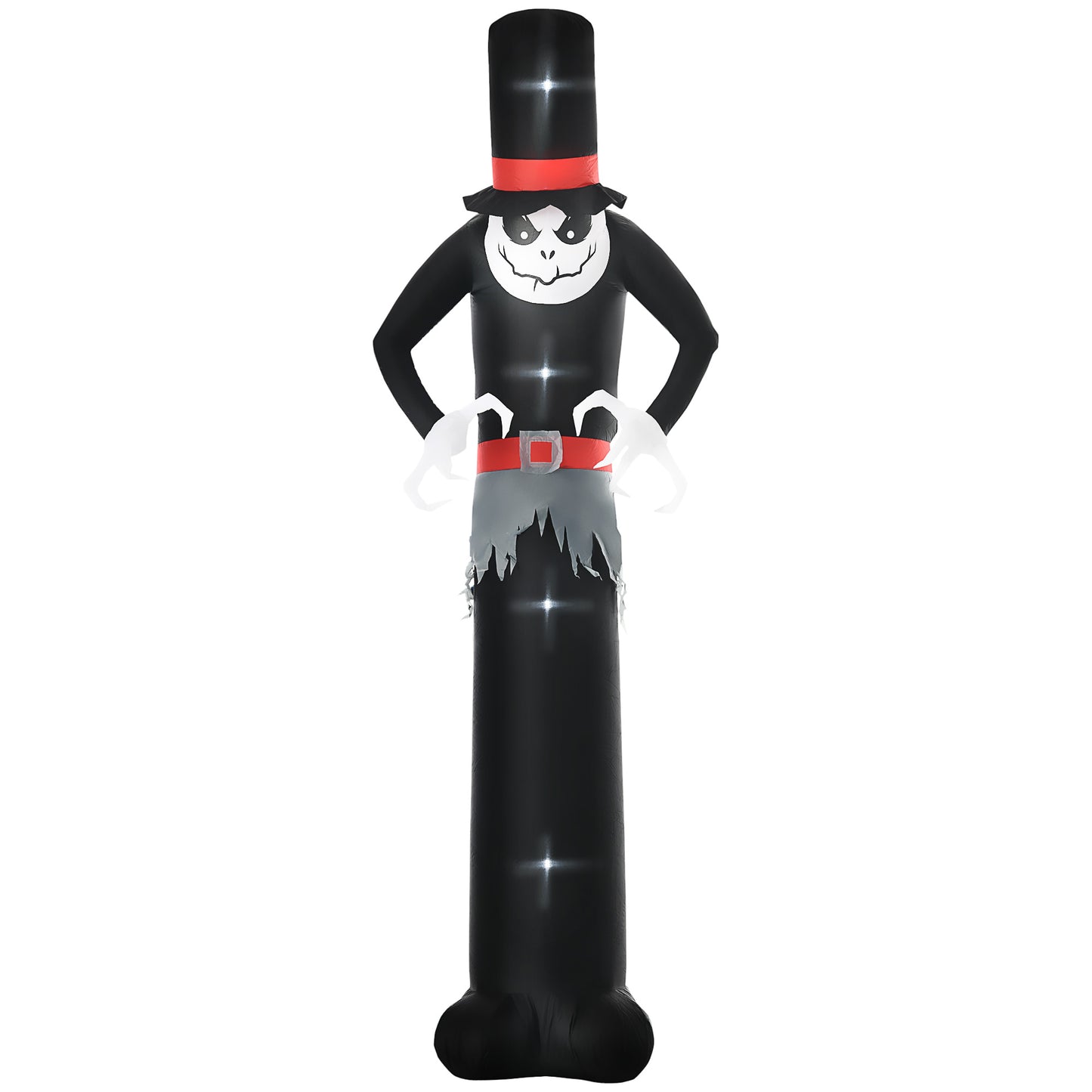 Outsunny 10ft Inflatable Halloween Skinny Ghost in a Tall Hat, Blow-Up Outdoor LED Display