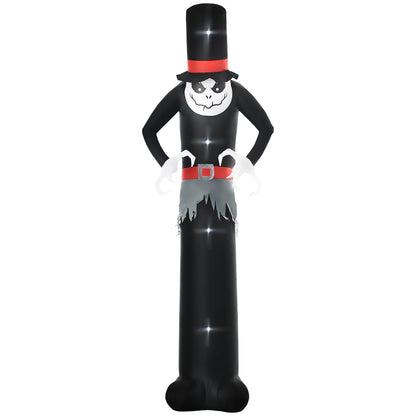 Outsunny 10ft Inflatable Halloween Skinny Ghost in a Tall Hat, Blow-Up Outdoor LED Display