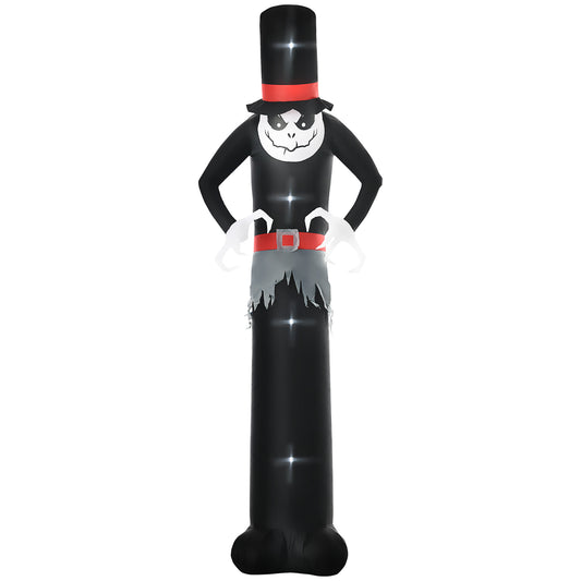 Outsunny 10ft Inflatable Halloween Skinny Ghost in a Tall Hat, Blow-Up Outdoor LED Display