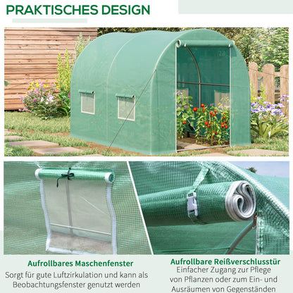 Outsunny Walk-in Greenhouse, 3 x 2 M-Green