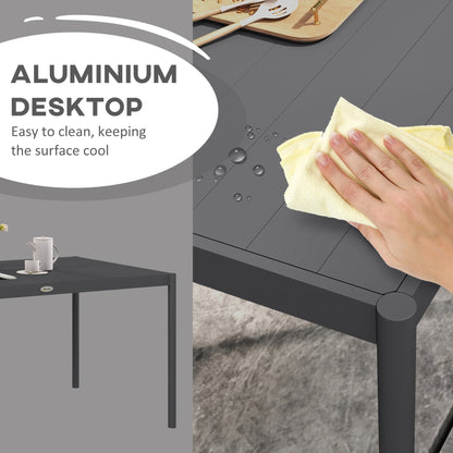 Outsunny Six-Seater Aluminium Outdoor Table