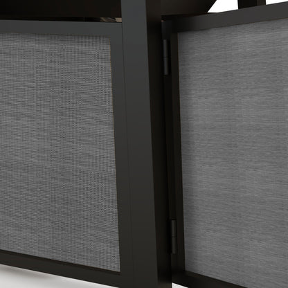 Outsunny 50,000 BTU Gas Fire Pit Table with Cover and Glass Beads, Dark Grey