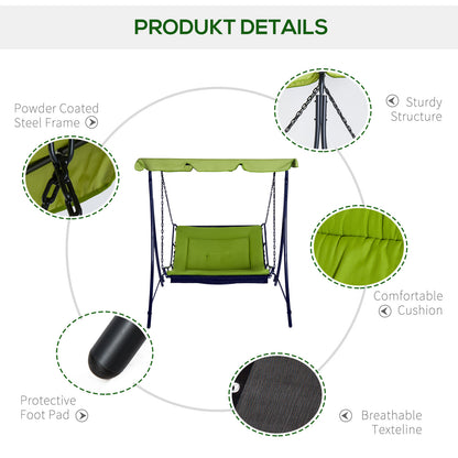 Outsunny Swing Chair Hammock Seat-Green