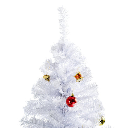 6ft Snow Artificial Christmas Tree With Metal Stand Decorations Home Seasonal Elegant Faux