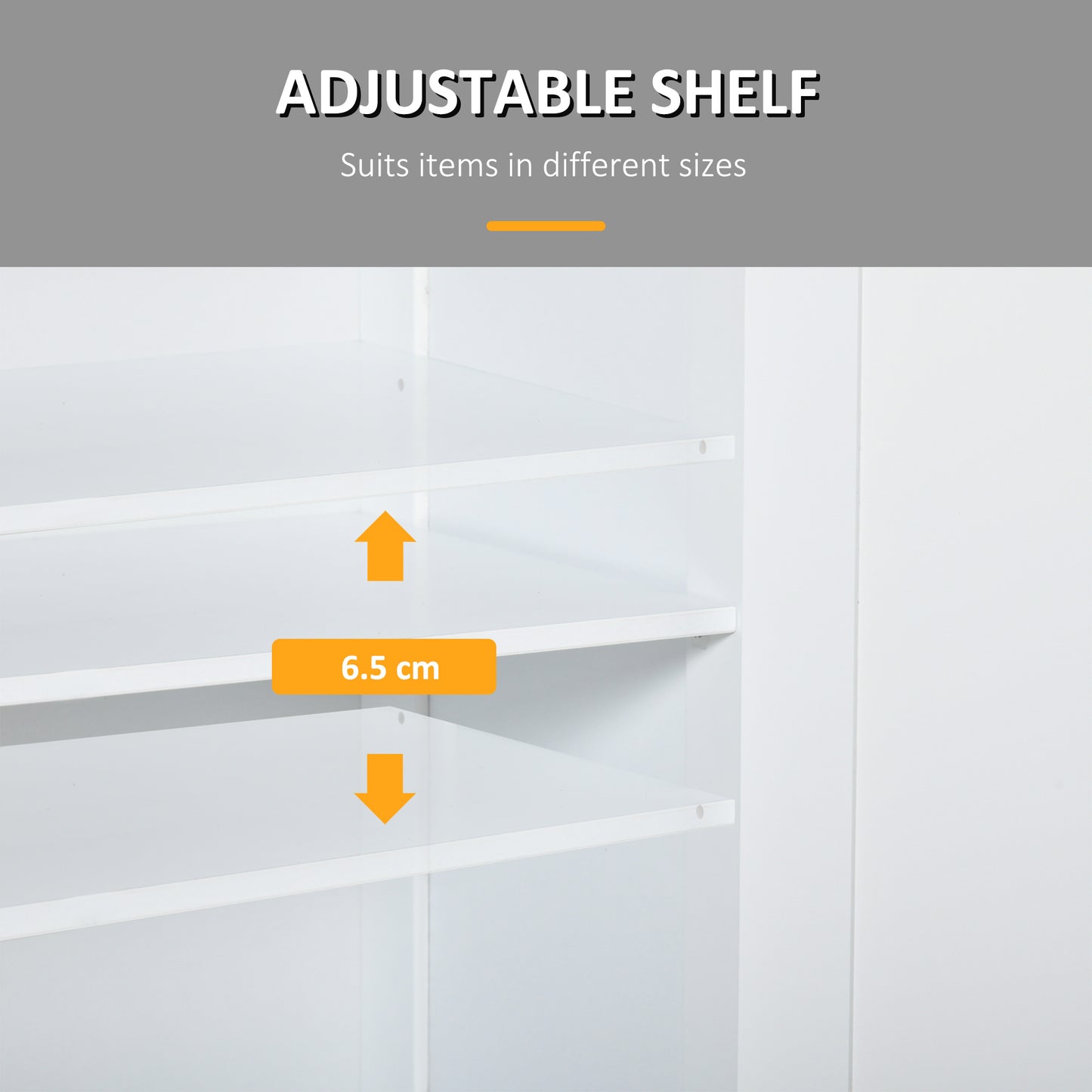 Kleankin Bathroom Storage Cabinet Free-Standing Bathroom Cabinet Unit w/ 2 Drawers Cupboard Adjustable Shelf Handles Traditional Style 75x60cm White