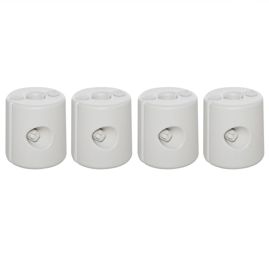 Outsunny Tent Weight Base, 4pcs Plastic Anchor Weights-White