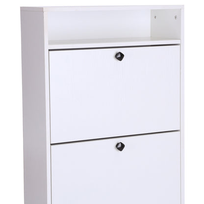 Shoe Storage Cabinet Cupboard Organiser Rack With 3 Drawers, Chipboard-White