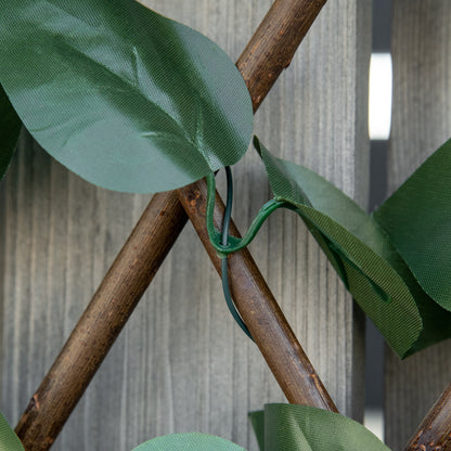 Outsunny 4 Pieces Expanding Trellis Fence, 2m x 1m Artificial Plant Fence, Decorative Trellis Garden Telescopic Hedge Privacy Screen Greenery Walls