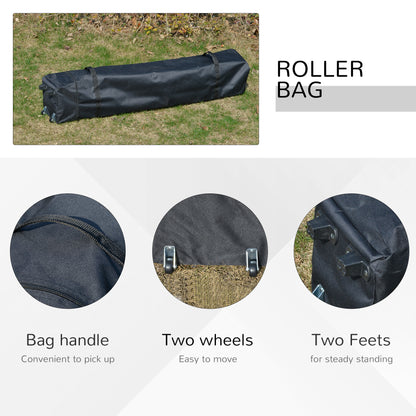 Outsunny Pop-up Canopy Gazebo Tent with Roller Bag & Adjustable Legs Outdoor Party, Steel Frame, 4 x 4m  White & Grey