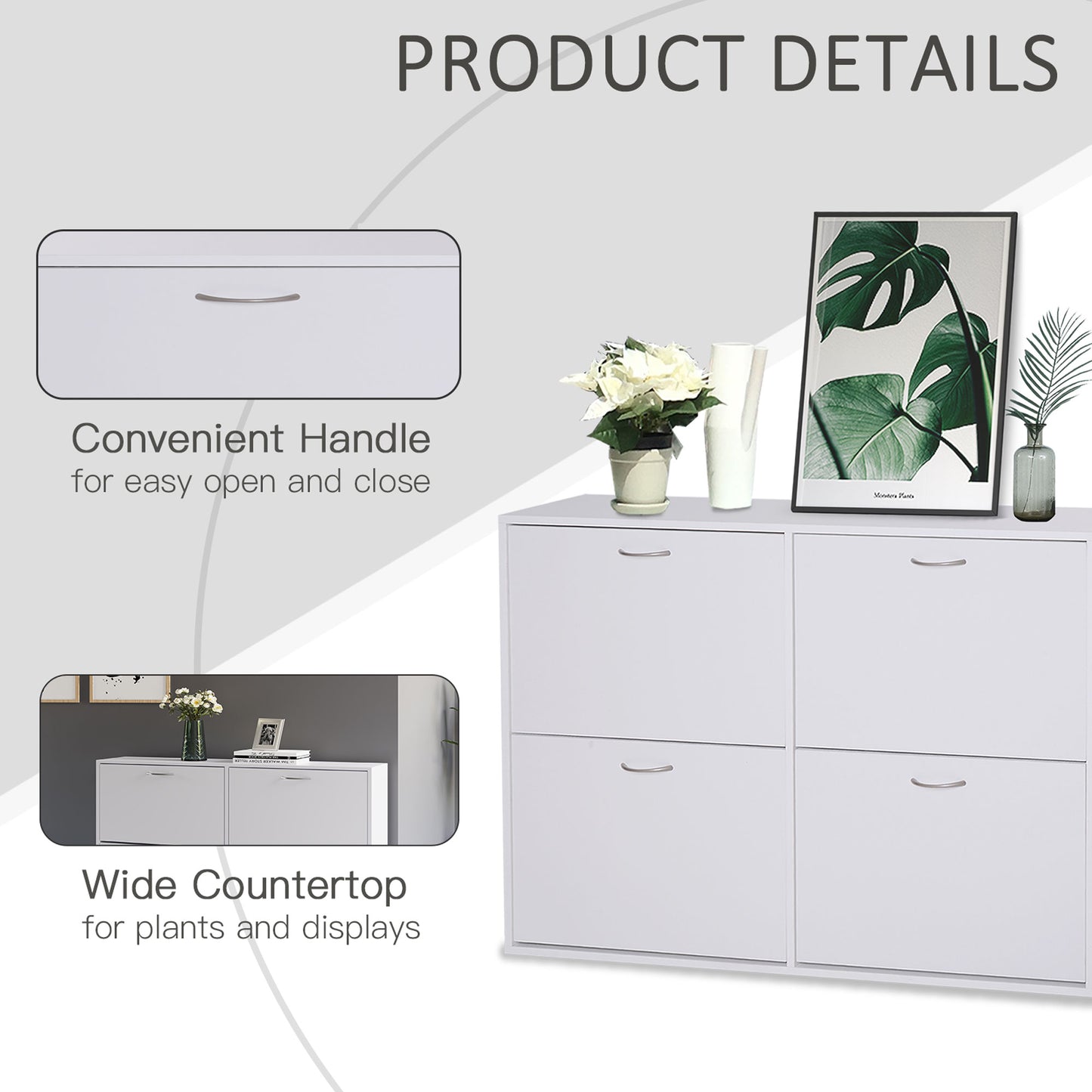 Shoe Cabinet Storage Organiser Holder Store 120Lx24Wx81H cm, Particle Board - White