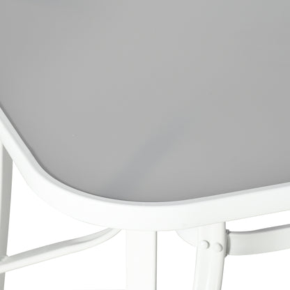 Outsunny 7 Piece Garden Dining Set with Dining Table and Chairs, 6 Seater Outdoor Patio Furniture w/ Parasol Hole for Backyard, Deck and Balcony, Grey