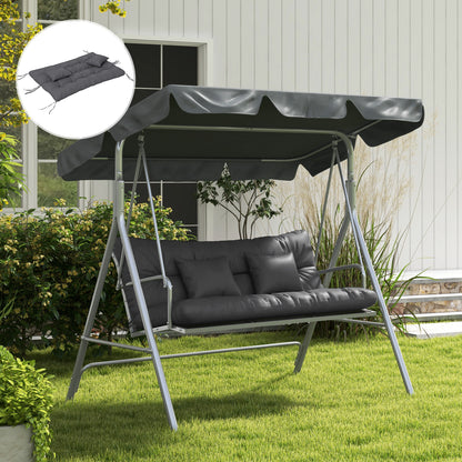 Outsunny 4-Piece Back and Seat Cushion Replacement with 2 Pillows, Patio Chair Cushions Set with Ties, Charcoal Grey