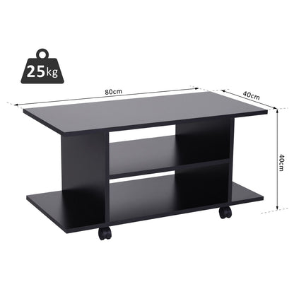 TV Stand Unit With Shelves - Black