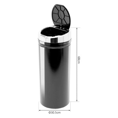 42L Stainless Steel Sensor Trash Can With Bucket-Black