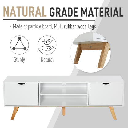 Particle Board 4-Compartment Media Tv Unit StandWhite