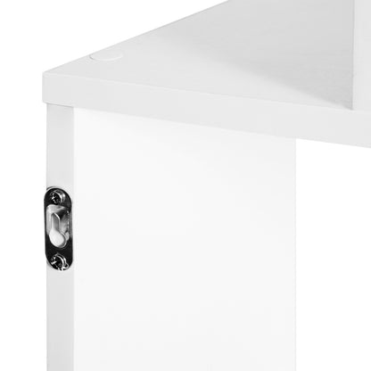 Wooden Wood S Shape Storage Display 6 Shelves Room Divider Unit Chest Bookshelf Bookcase Cupboard Cabinet Home Office Furniture, White