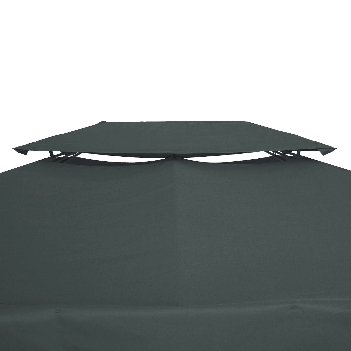 Outsunny 3x4m Gazebo Replacement Roof Canopy 2 Tier Top UV Cover Garden Patio Outdoor Sun Awning Shelters Deep Grey (TOP ONLY)