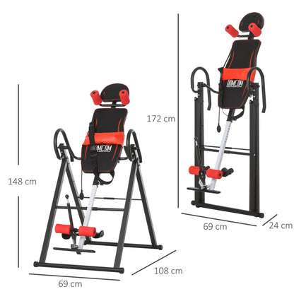 Steel Adjustable Gravity Inversion Table Red / Black