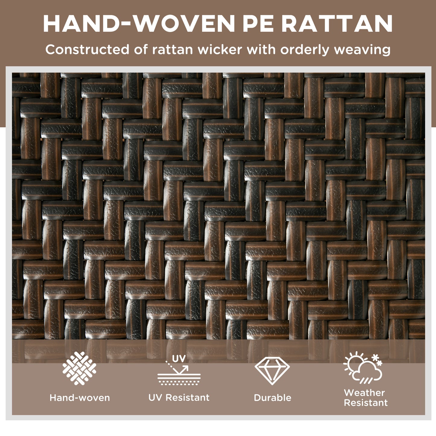 Outsunny Outdoor PE Rattan Sun Lounger, Patio Wicker Chaise Lounge Chair with 5-Position Backrest, Wheels for Sun Room, Garden, Poolside, Brown