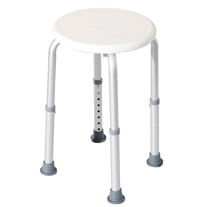 Adjustable Non-Slip Shower And Bath Stool,  32.5W x 41D x 35.5 - 54H cm - Cream White