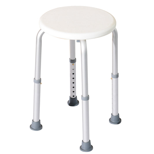 Adjustable Non-Slip Shower And Bath Stool,  32.5W x 41D x 35.5 - 54H cm - Cream White