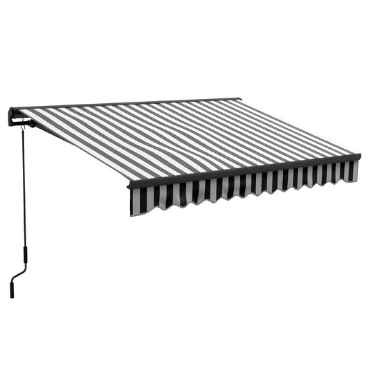 Outsunny 3 x 2m Aluminium Frame Electric Awning, Retractable Awning Sun Canopies For Patio Door Window