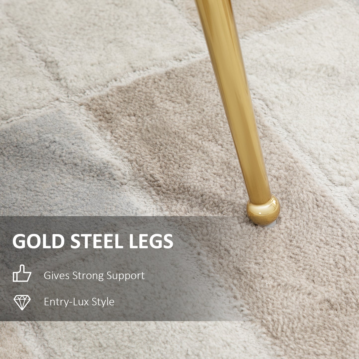 Shell Luxe Velvet Accent Chair, Modern Living Room Chair with Gold Metal Legs for Living Room, Bedroom, Home Office, Set of 2,