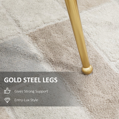 Shell Luxe Velvet Accent Chair, Modern Living Room Chair with Gold Metal Legs for Living Room, Bedroom, Home Office, Set of 2,