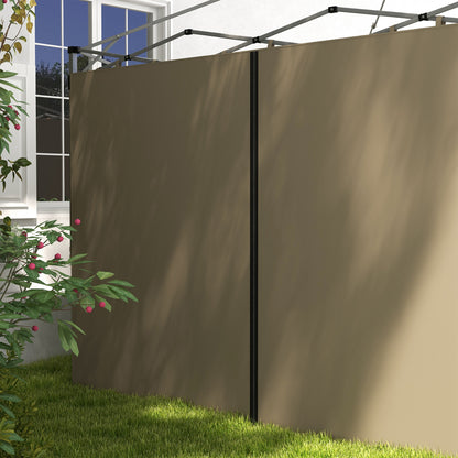 Outsunny Gazebo Side Panels, 2 Pack Sides Replacement, for 3x3(m) or 3x6m Pop Up Gazebo, with Zipped Doors, Beige