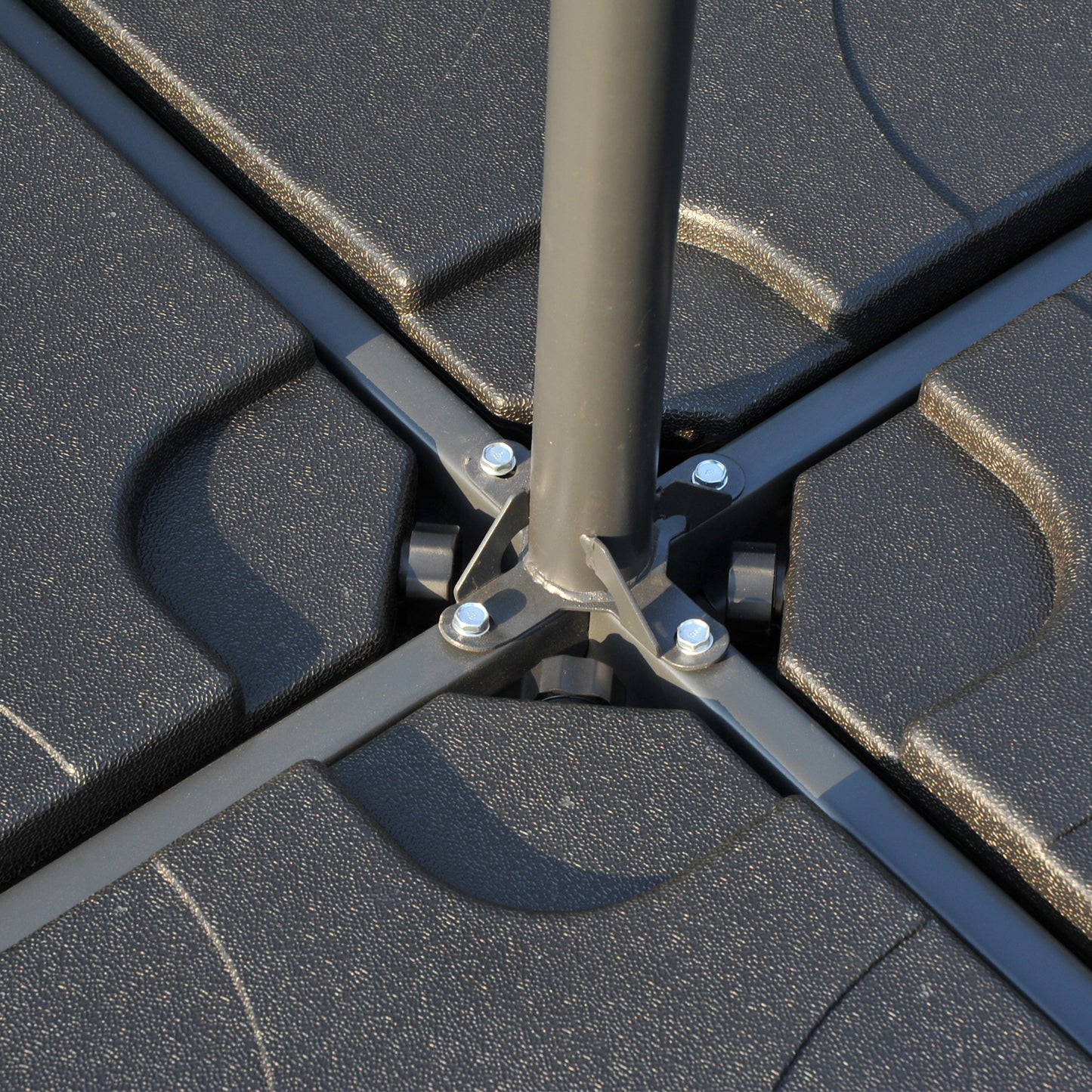 Outsunny 4 Piece Parasol Base Heavy Duty Plastic Umbrella Weight Base-Black