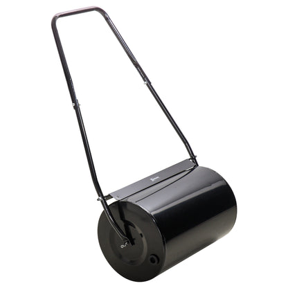 DURHAND 38L Heavy Duty Water or Sand Filled Garden Steel Lawn Roller Drum 50cm Black