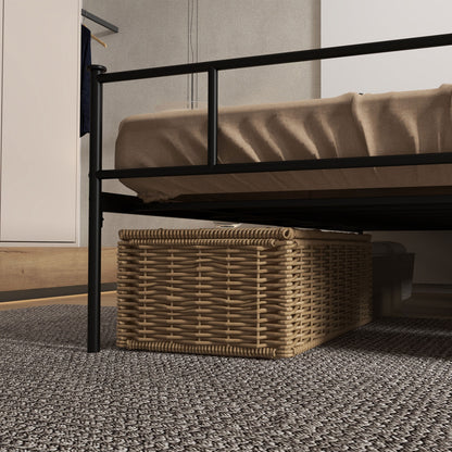 King Size Bed Frame, 5ft4 Metal Bed Base with Headboard and Footboard, 31cm Underneath Storage Space for Bedroom