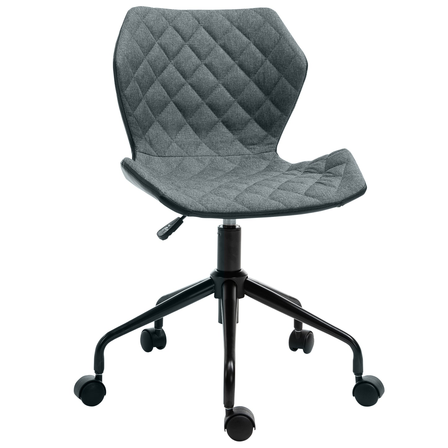 Swivel Chair, Home Office Computer Desk Chair With Nylon Wheels Adjustable Height Linen Grey