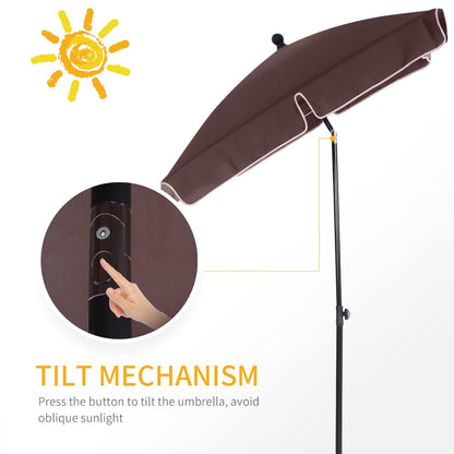 Outsunny Aluminium Umbrella Parasol Sun Screen Shade - Brown