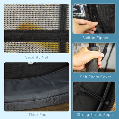 5.2FT Kids Trampoline with Safety Enclosure, Indoor Outdoor Toddler Trampoline for Ages 3-10 Years, Black