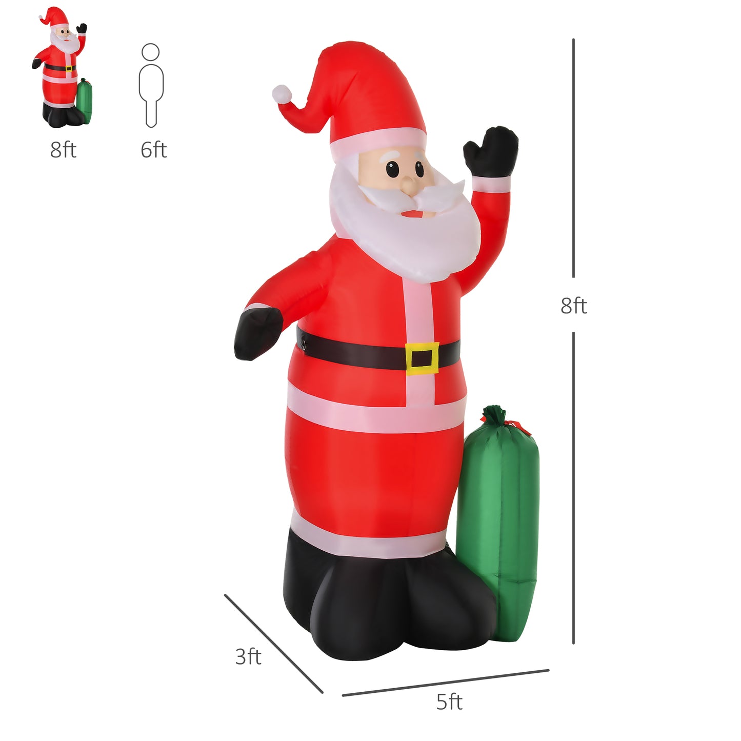 Inflatable Air Blown 2.4m Santa Claus